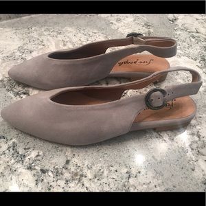 NWOT Free People Grey Suede Flats, Size 37